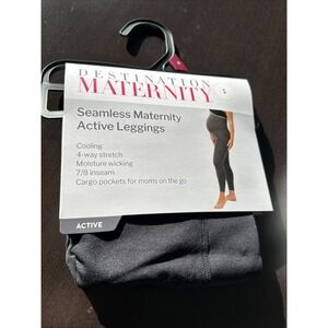 Destination Maternity Seamless Active Maternity Leggings Womens Size Small Black